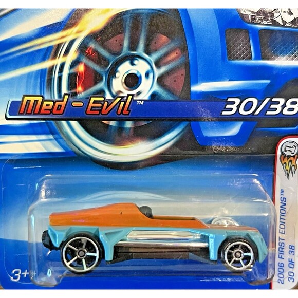2006 Hot Wheels First Editions 30/38 MED-EVIL Aqua-Orange - Picture 2 of 6